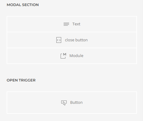 Section as a modal window